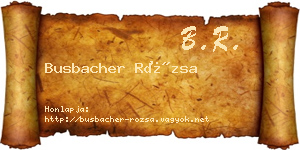 Busbacher Rózsa névjegykártya
